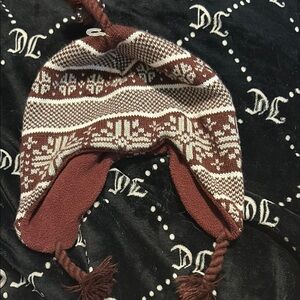 Old Navy Brown and Cream Kids Knit Hat